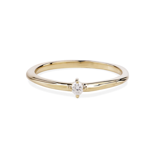 Diamond Solitaire Ring 9k Gold