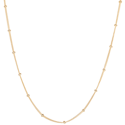 18" Stationed Bead Chain 9k Gold