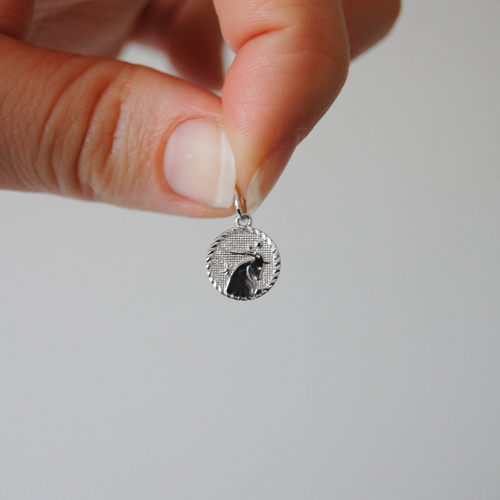 Zodiac Coin Pendant Sterling Silver