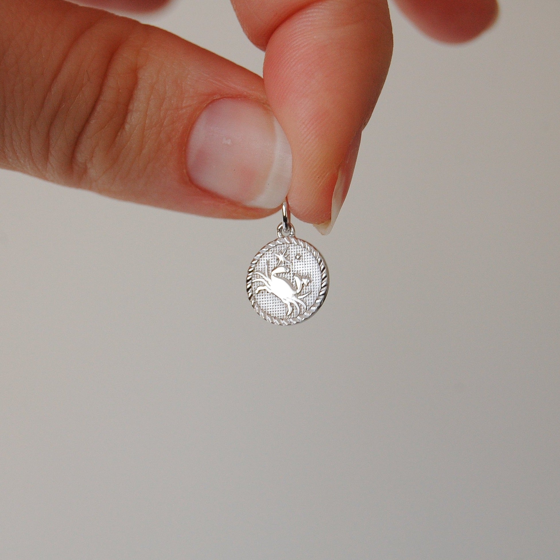 Zodiac Coin Pendant Sterling Silver