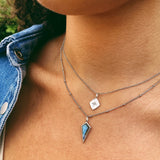 Labradorite Rhombus Pendant Sterling Silver