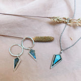 Labradorite Rhombus Pendant Sterling Silver