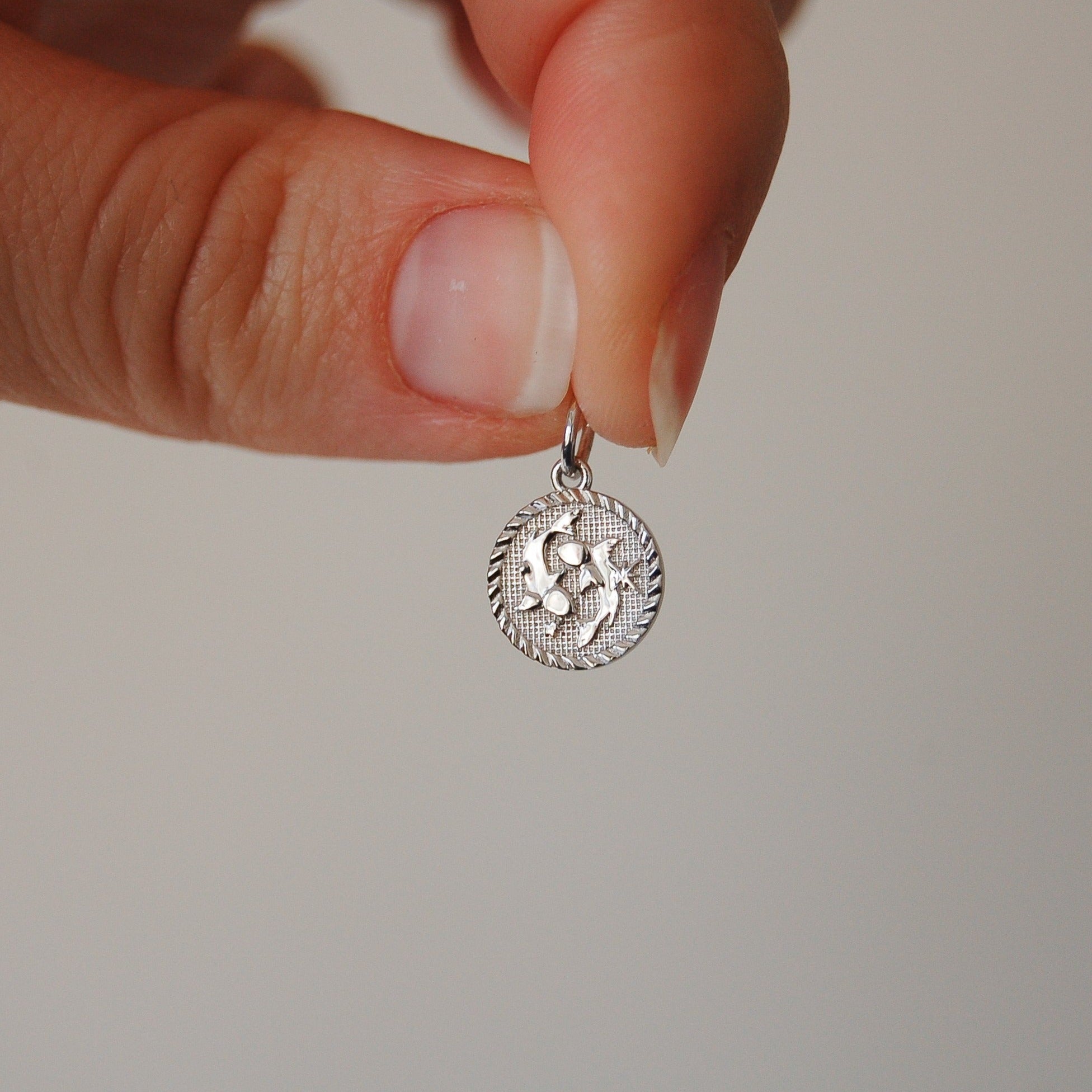 Zodiac Coin Pendant Sterling Silver