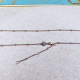 13" Stationed Bead Chain Choker Sterling Silver