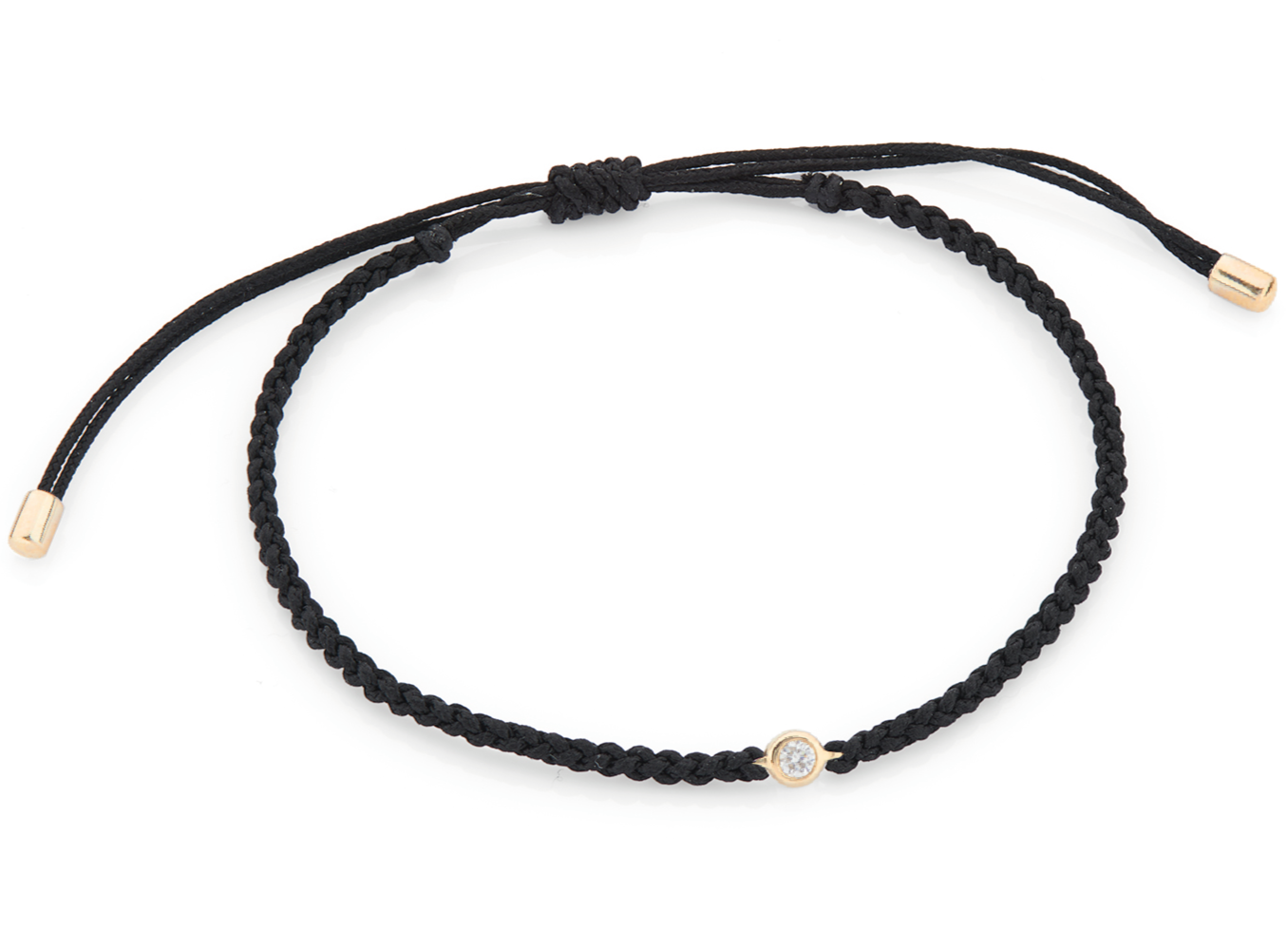 Diamond Solitaire Friendship Bracelet Black 9k Gold