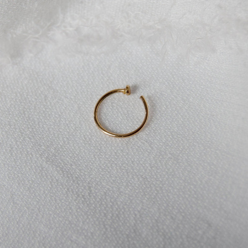 14K gold nose ring simple and minimalist