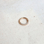 diamond pave daith hoop earring in 9k gold