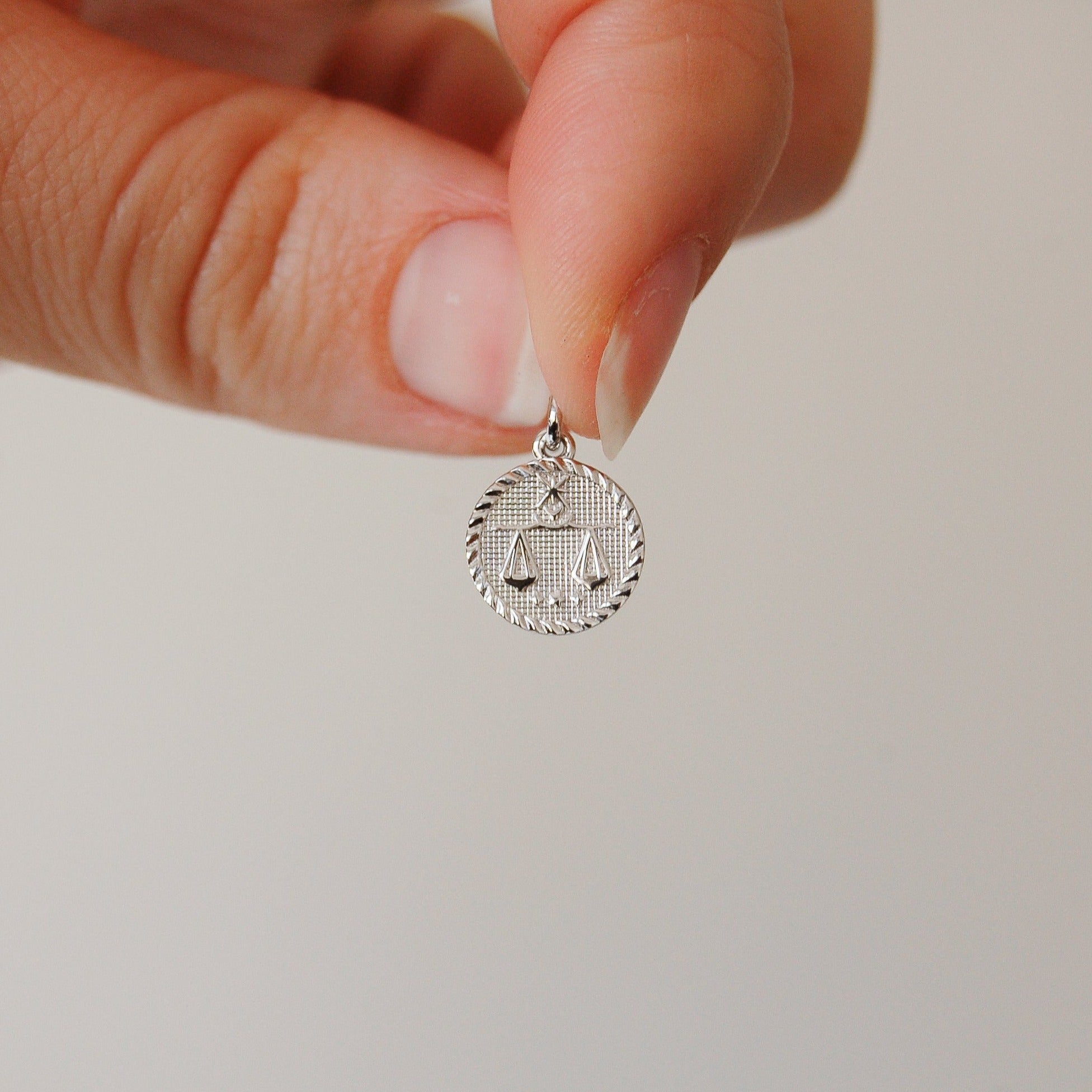 Zodiac Coin Necklace Sterling Silver