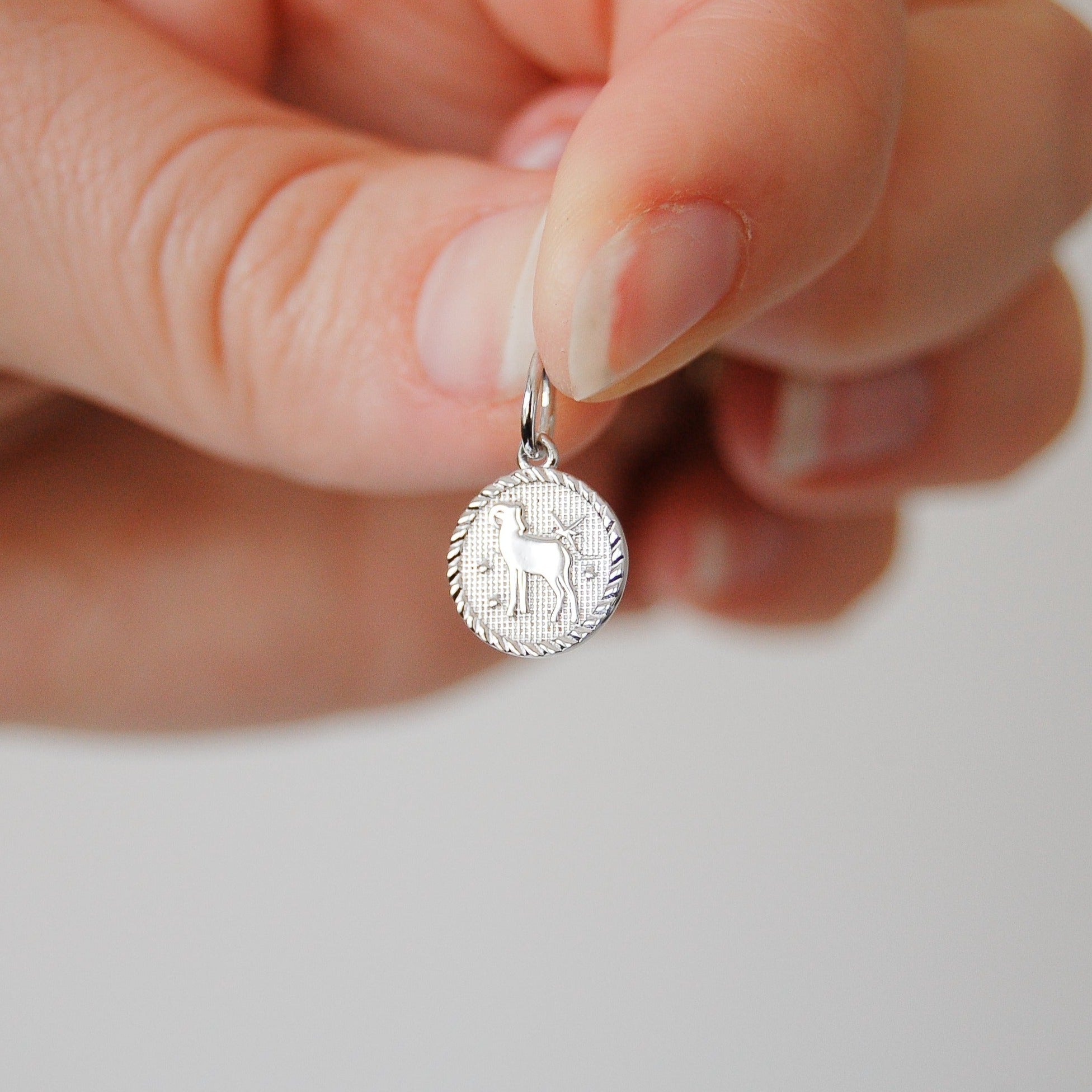 Zodiac Coin Pendant Sterling Silver