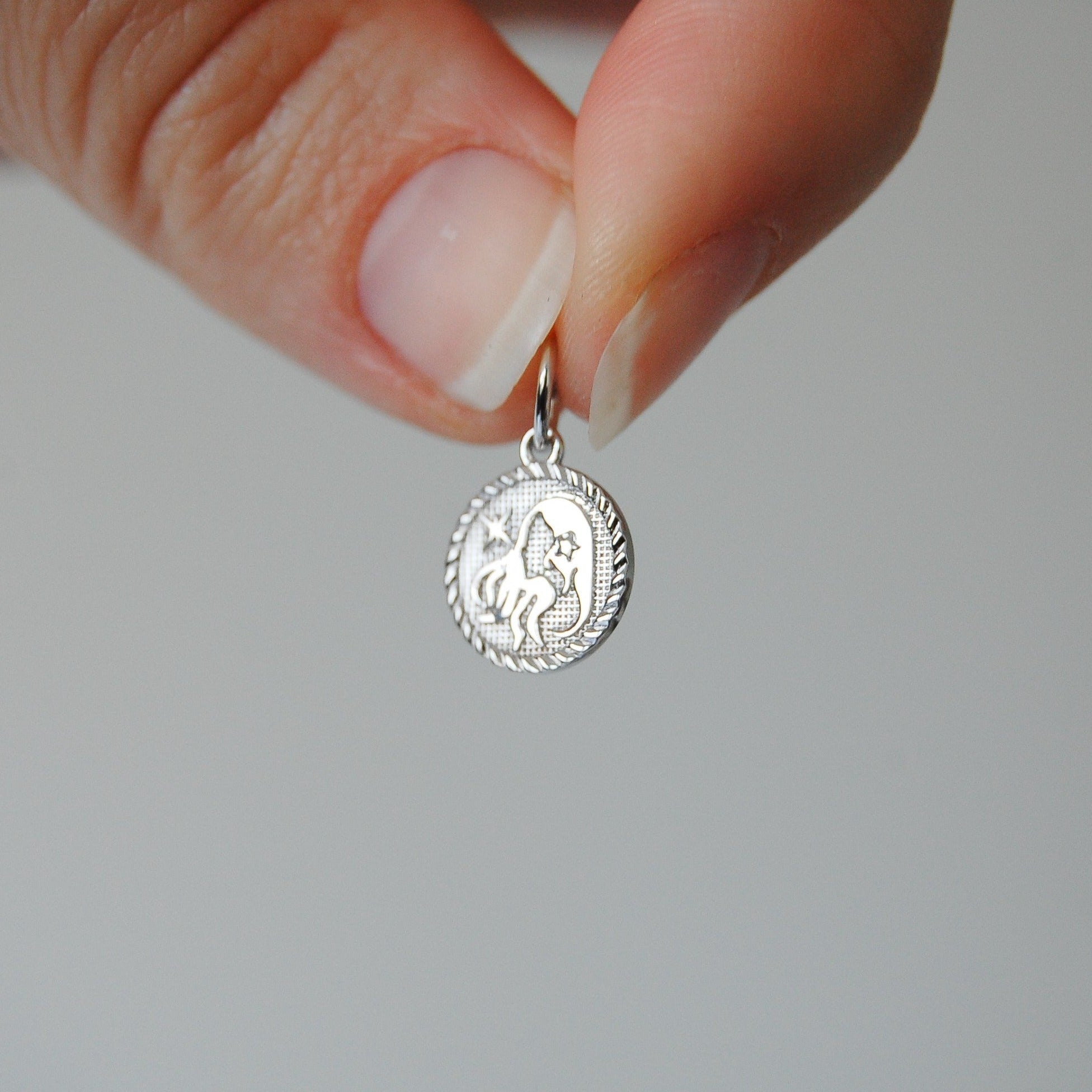 Zodiac Coin Necklace Sterling Silver