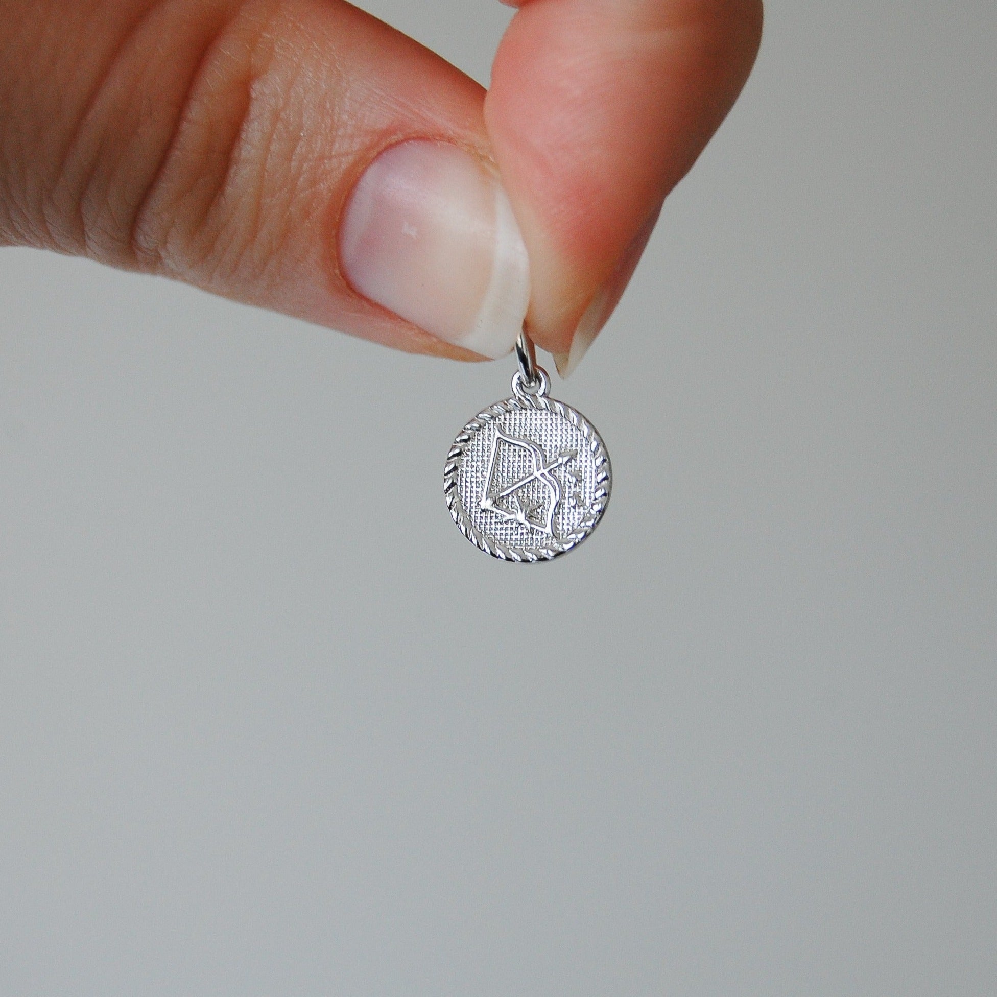 Zodiac Coin Pendant Sterling Silver