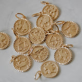 Zodiac Coin Pendant 9k Gold