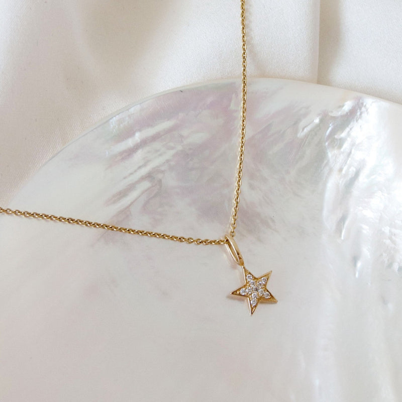 Celestial Diamond Star Pendant 9k Gold