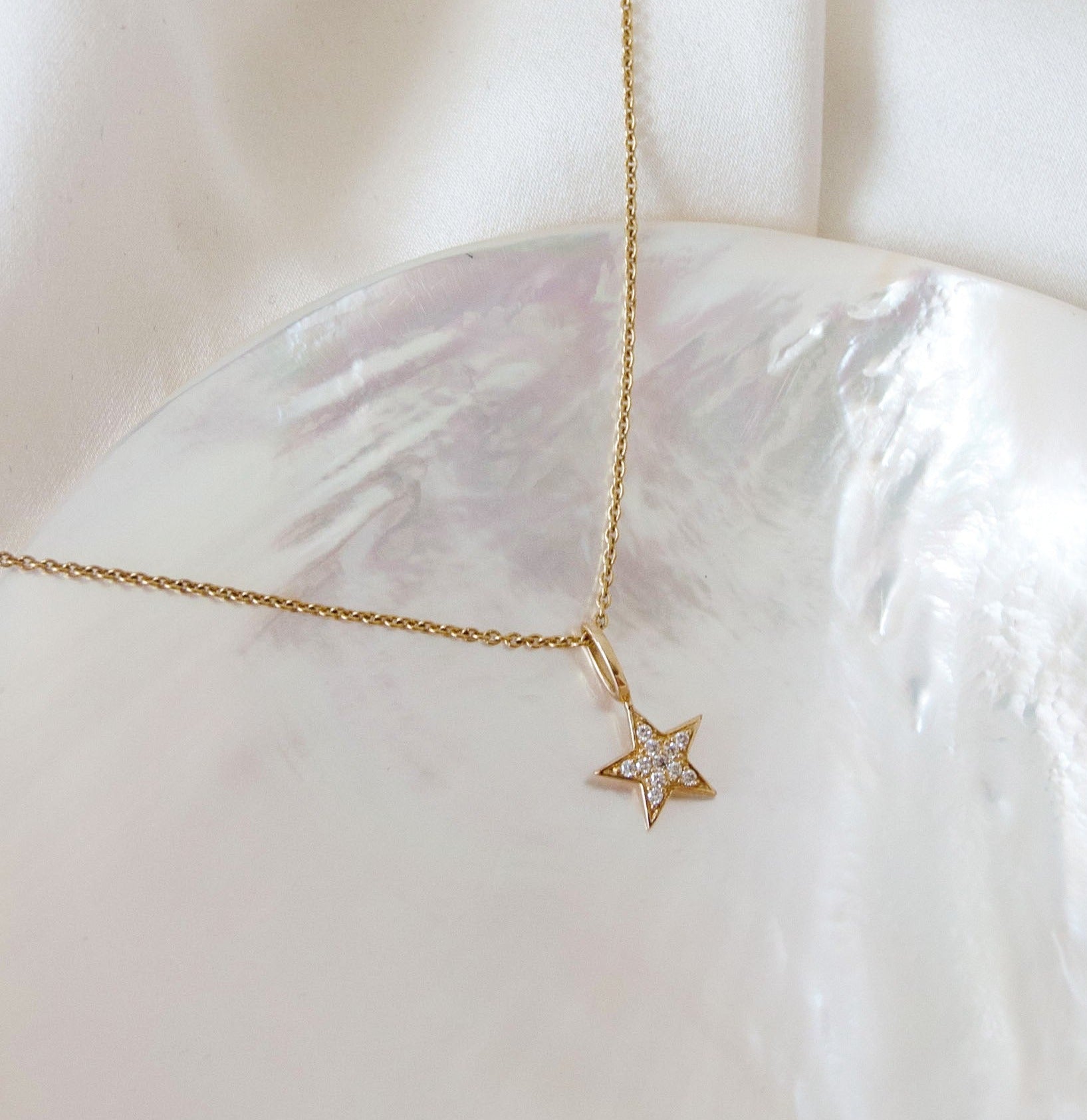 Celestial Diamond Star Necklace 9k Gold