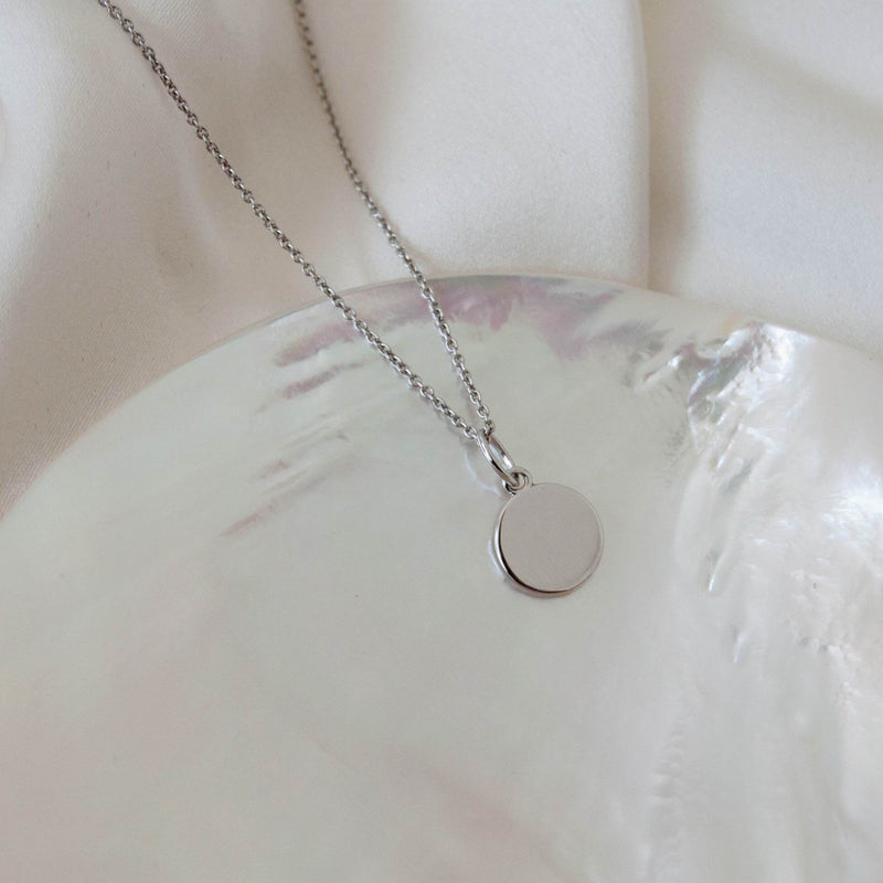 Simple Coin Necklace Sterling Silver