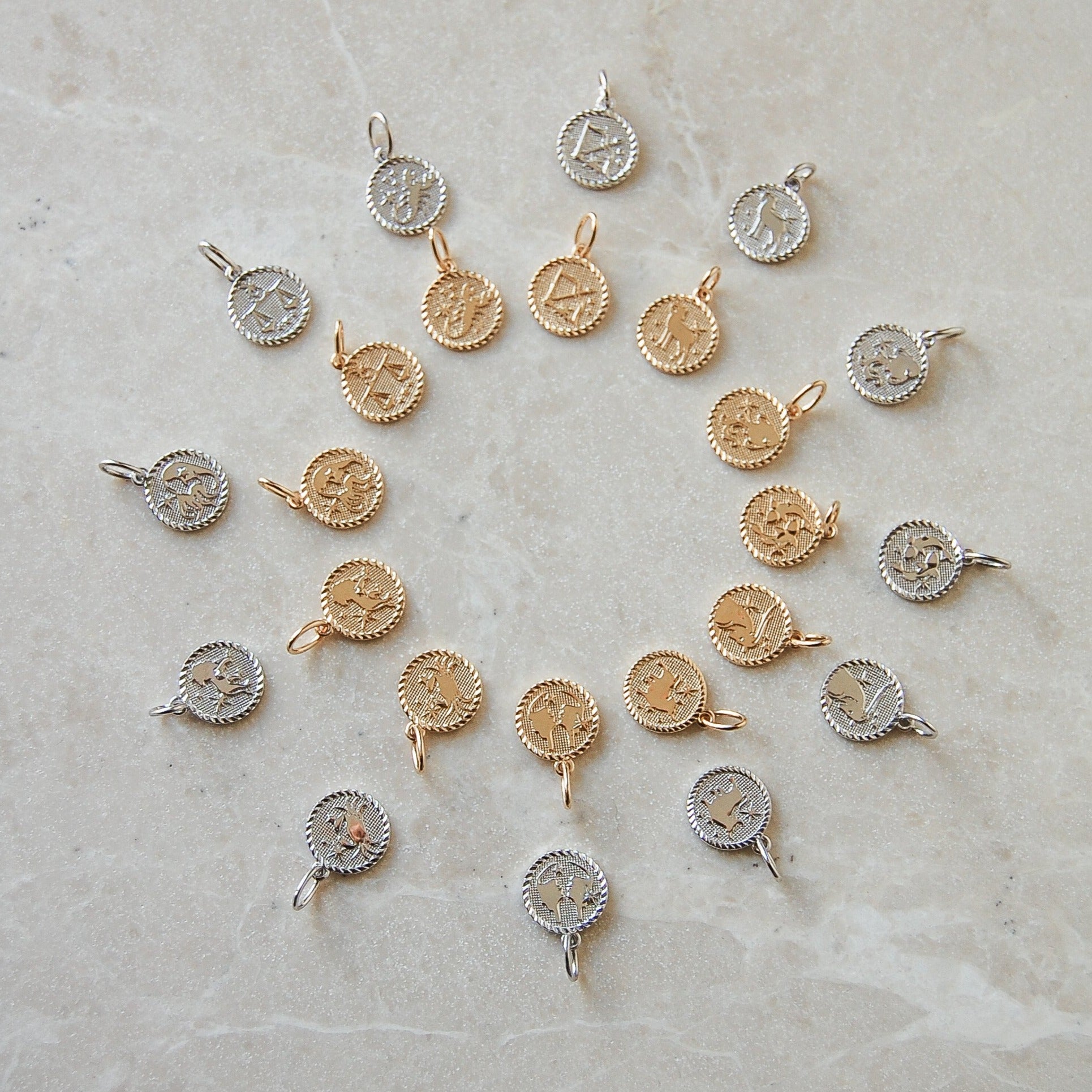 Zodiac Coin Necklace Sterling Silver