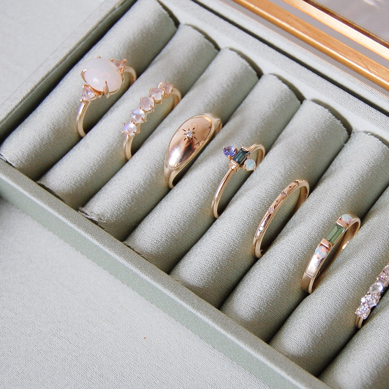 Diamond Star Domed Ring 9k Gold