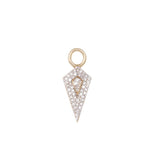image of diamond rhombus earring charm in 9k gold