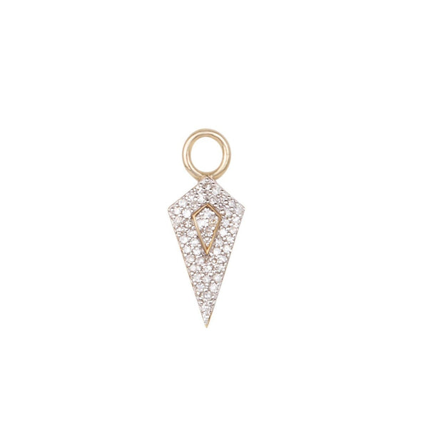 image of diamond rhombus earring charm in 9k gold