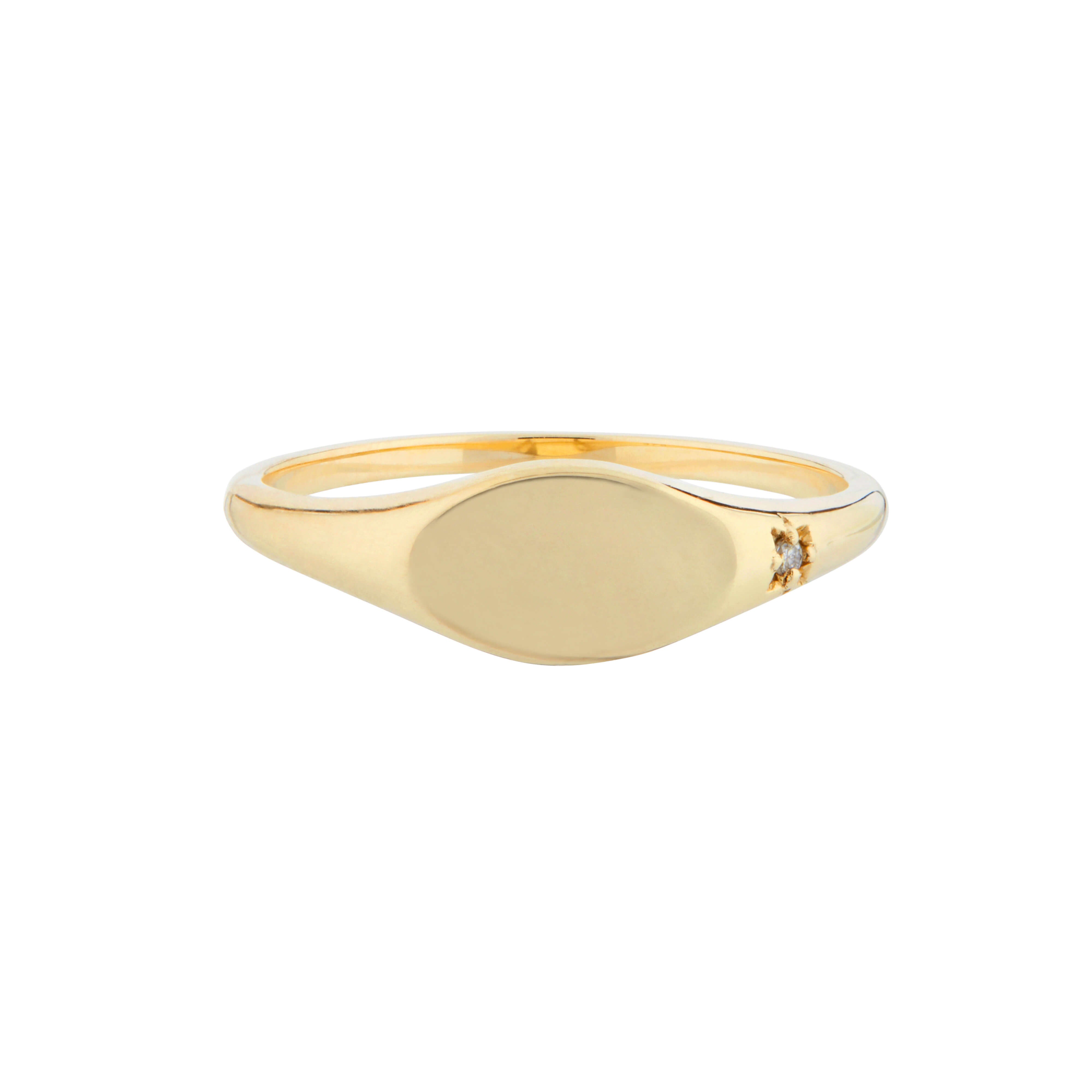 Diamond Star Signet Ring 9k Gold