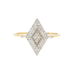 Diamond Pavé Ring 9k Gold on white background
