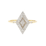 Diamond Pavé Ring 9k Gold on white background