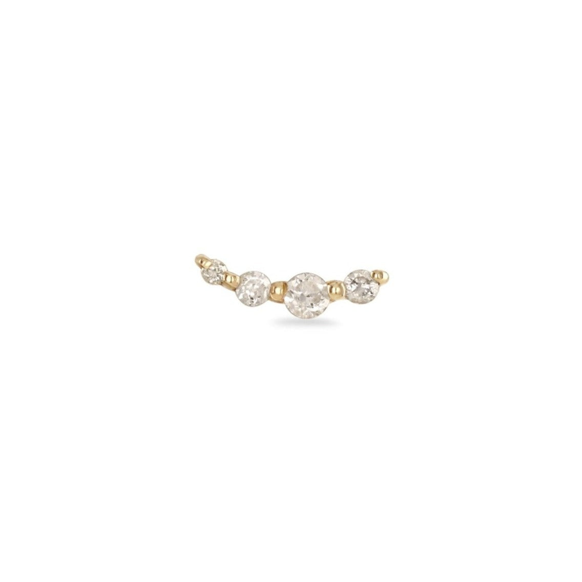 Graduated diamond curve flat back earring