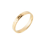 Hammered Band Ring 9k Gold on white background