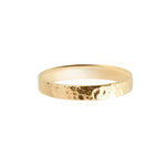 Hammered Band Ring 9k Gold on white background