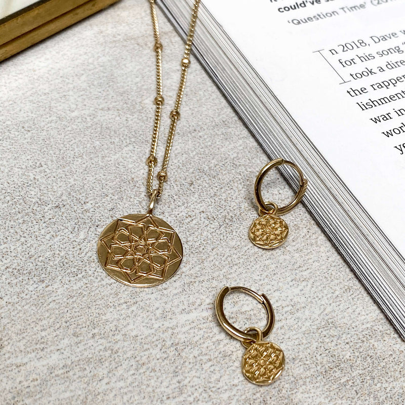 Zohreh Coin Charm Hoop Earrings 9k Gold – Zohreh V. Jewellery