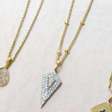 16" Stationed Bead Chain 9k Gold
