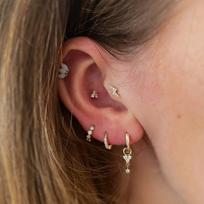 EAR WITH GOLD DIAMOND EARRINGS