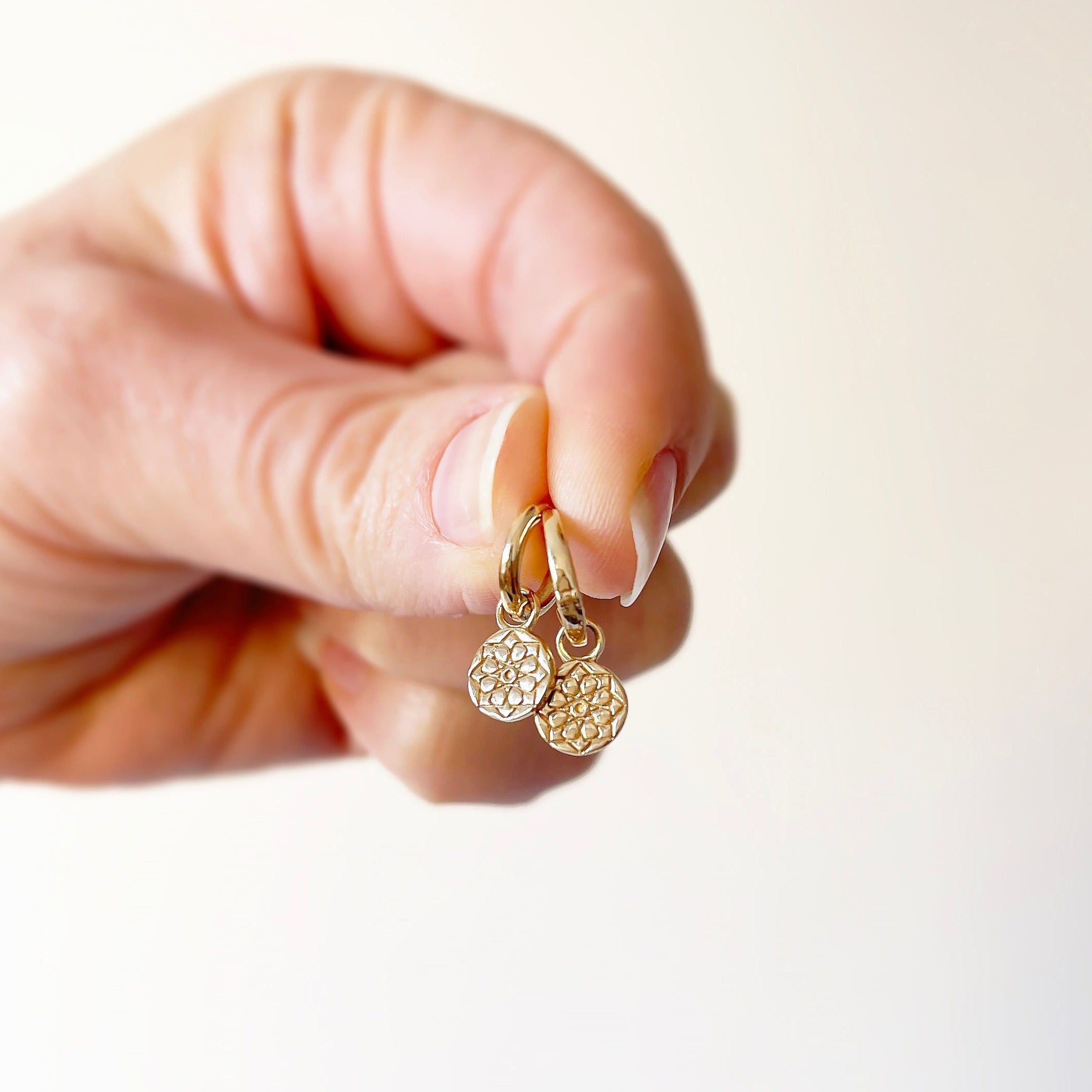 Gold Hoop Earrings With Coin Earring Charms