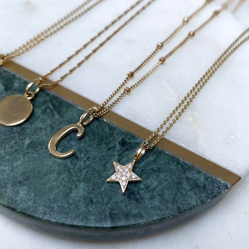 Celestial Diamond Star Necklace 9k Gold