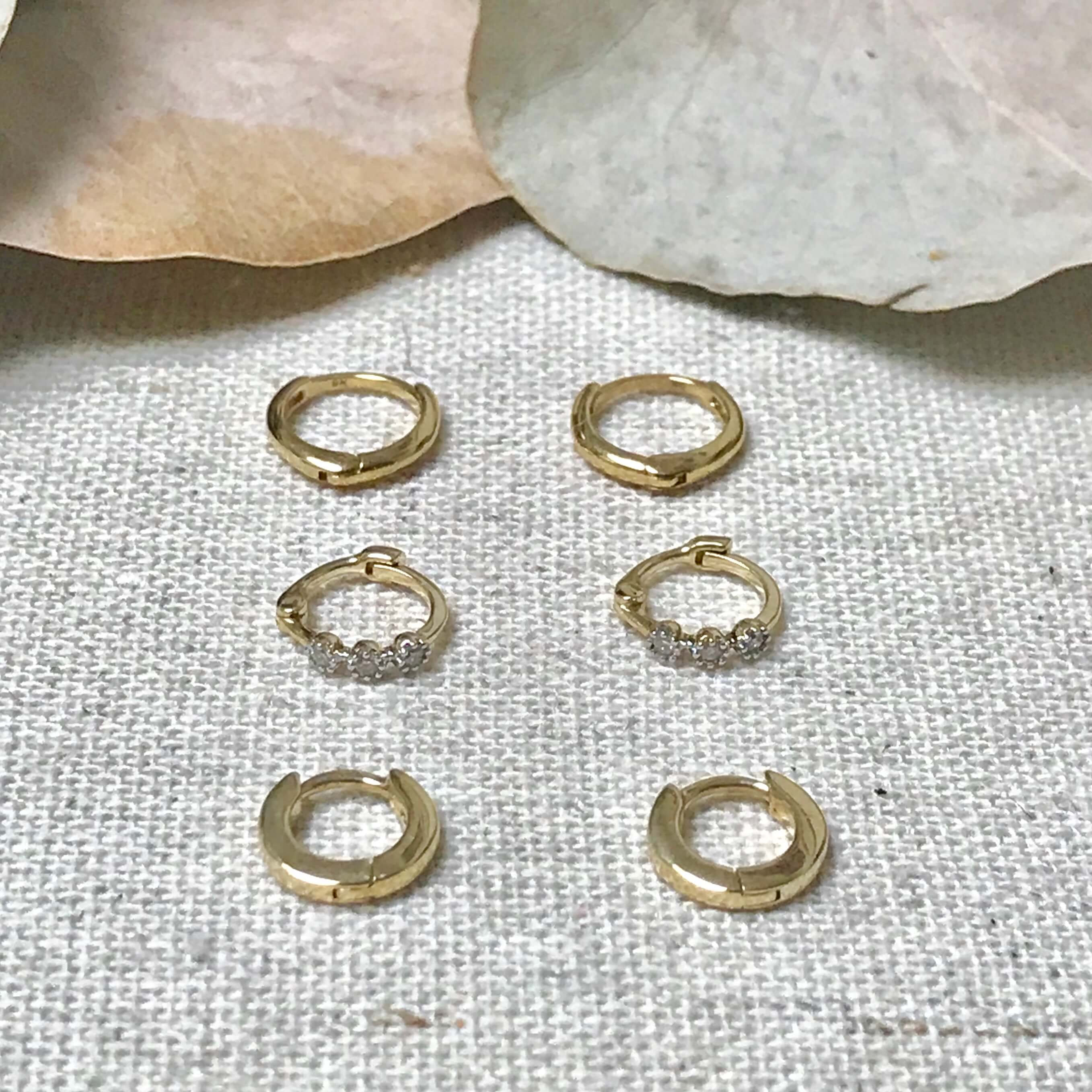 Teeny Wide Huggie Hoop Earring 9k Gold