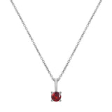 Mini Birthstone Pendant Sterling Silver