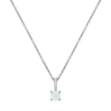 Mini Birthstone Pendant Sterling Silver