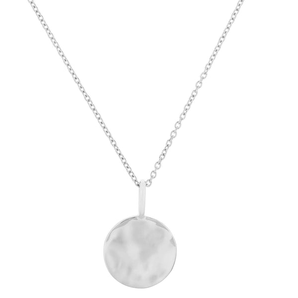 Organic Coin Necklace Sterling Silver