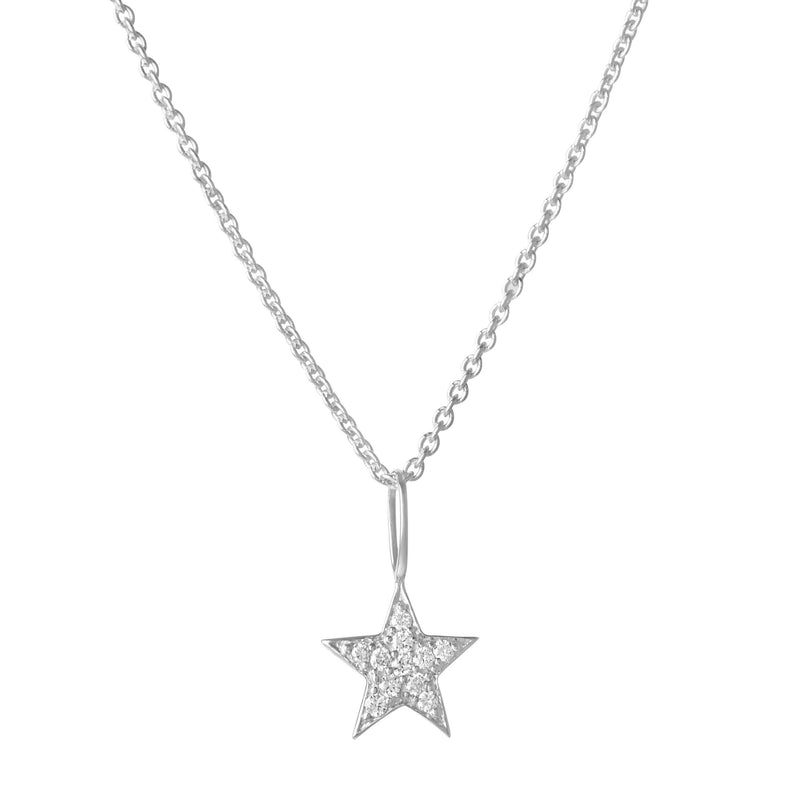Celestial Diamond Star Necklace Sterling Silver