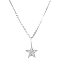 Celestial Diamond Star Pendant Sterling Silver