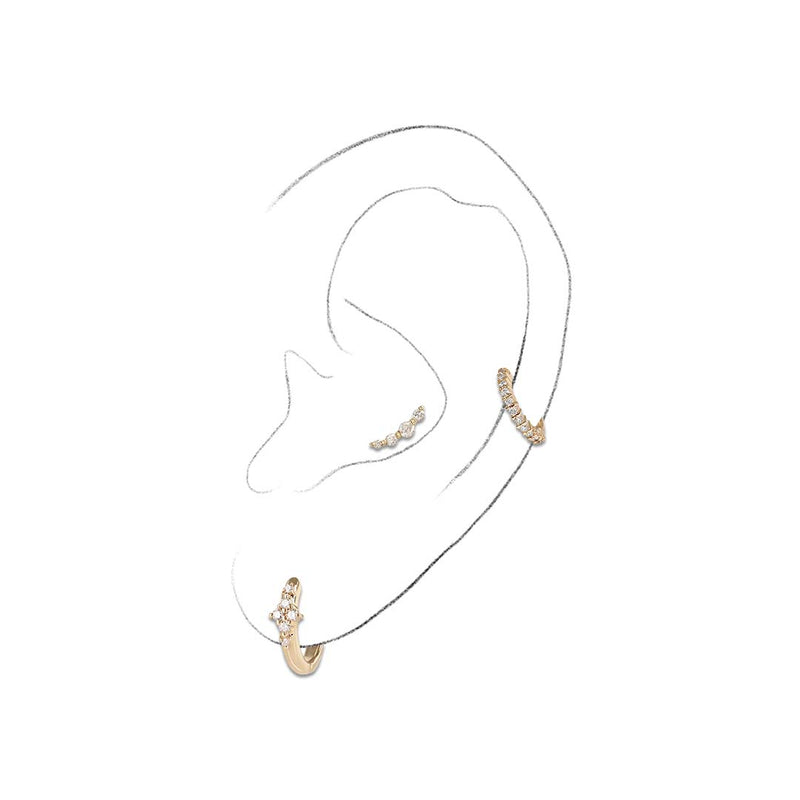 The Diamond Earring Set Solid Gold