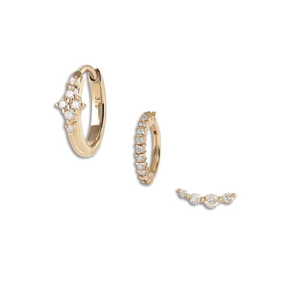 The Diamond Earring Set Solid Gold