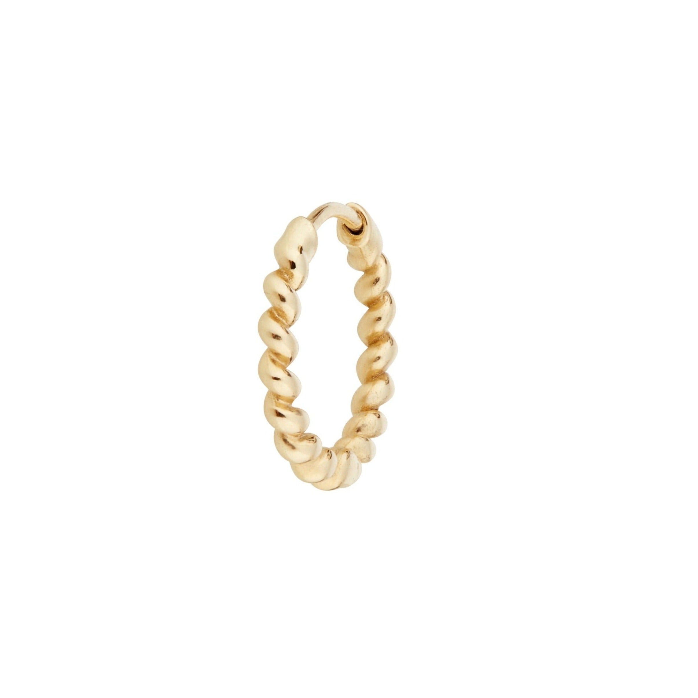 Twisted Huggie Hoop Earring 9k Gold