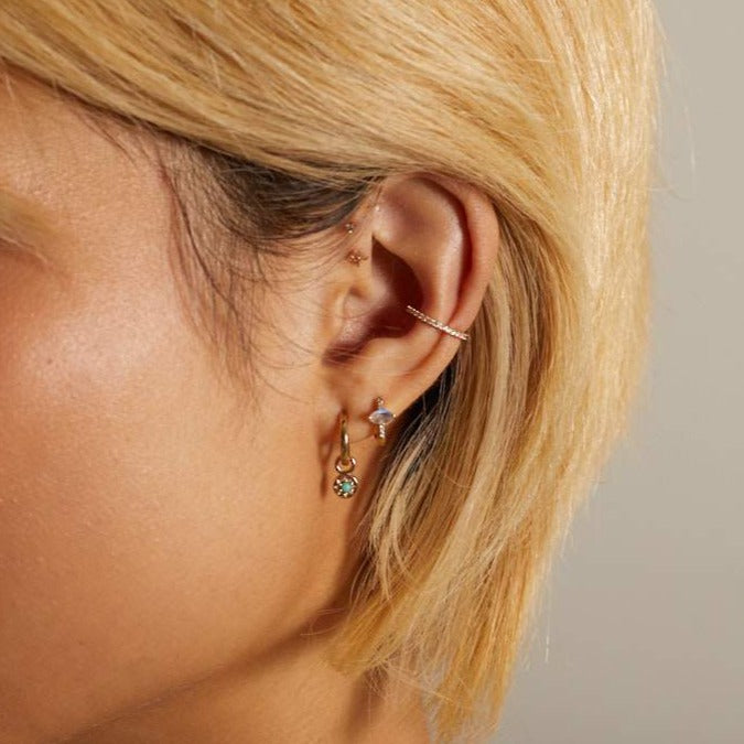 Birthstone Earring Charm 9k Gold