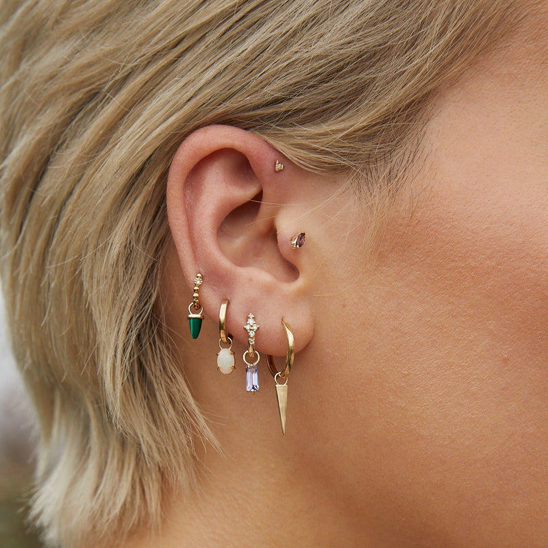 Australian Opal Hoop Earrings 9k Gold
