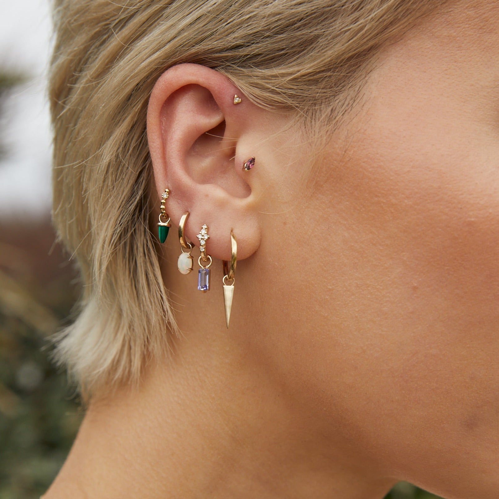 Spike Earring Charm 9k Gold