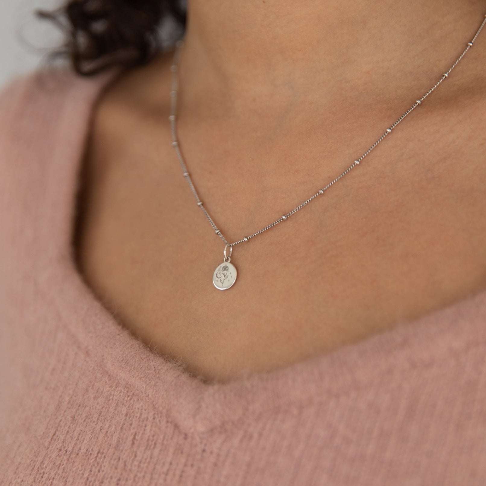 Simple Coin Pendant Sterling Silver