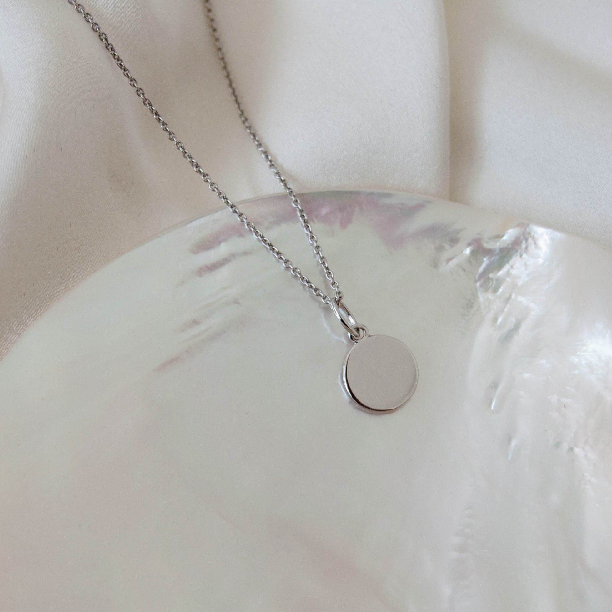 Simple Coin Pendant Sterling Silver