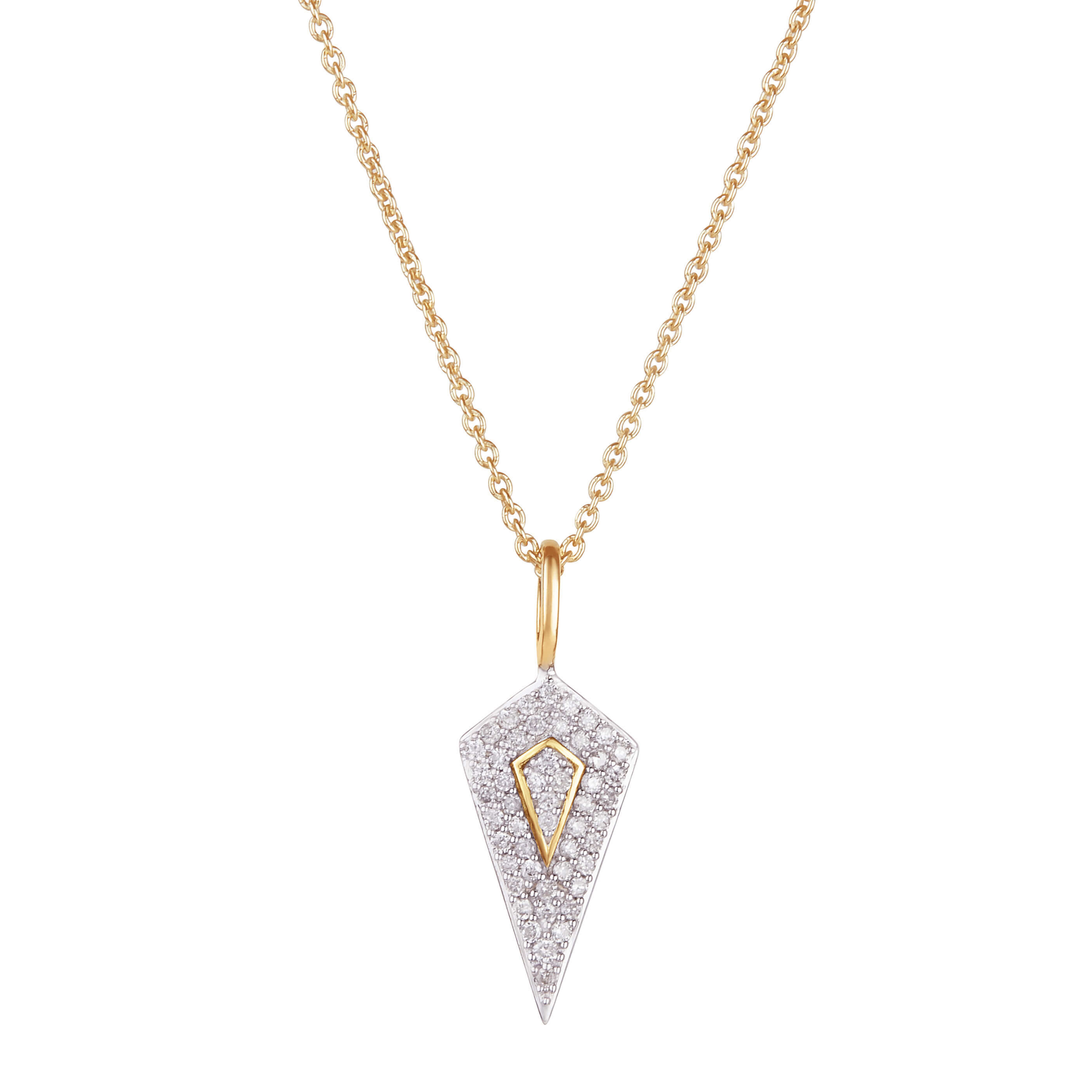 Diamond Rhombus Pendant 9k Gold