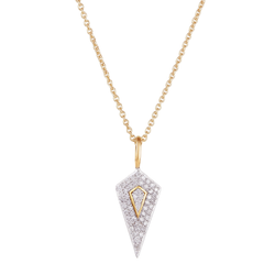 Diamond Rhombus Necklace 9k Gold